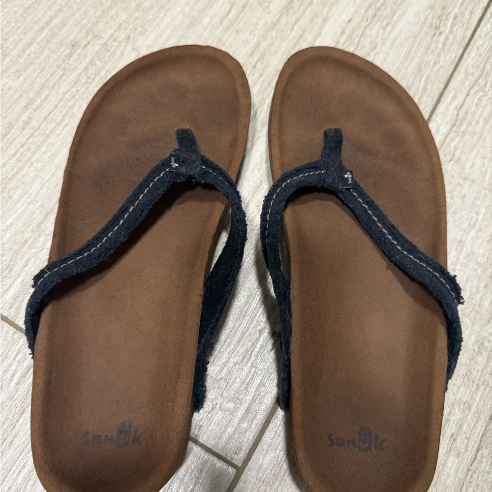 Sanuk Black and Brown Sandals